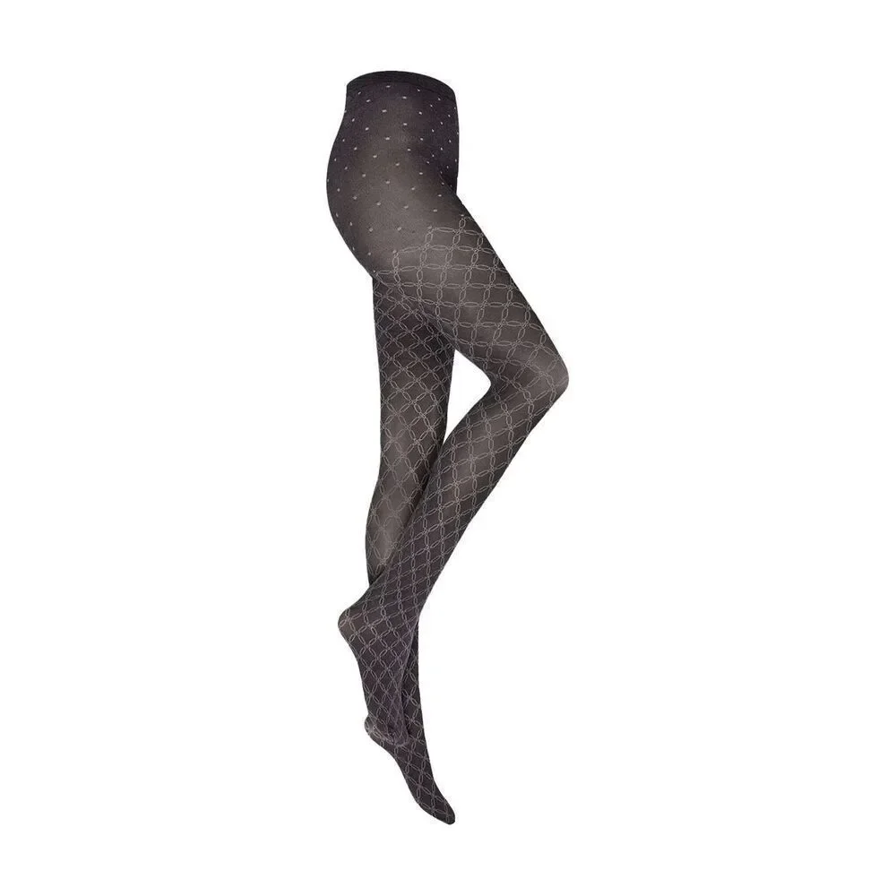 NWT Wolford Cotton Tights 90 Den Mixed Patterns Black Ash S #15038